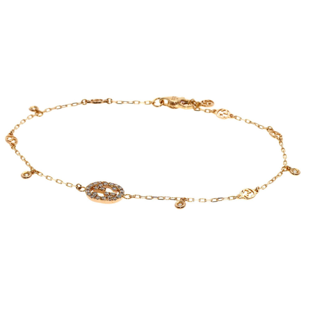 GUCCI 18k Gold Diamond Charm Bracelet